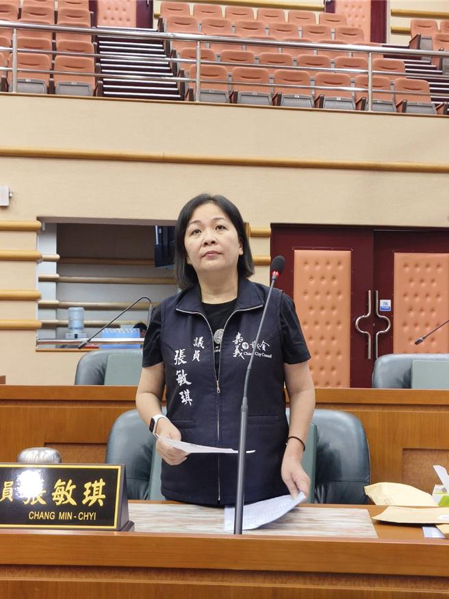 国民党议员张敏琪日前总质询时呼吁林炜轩向她道歉。（廖素慧摄）