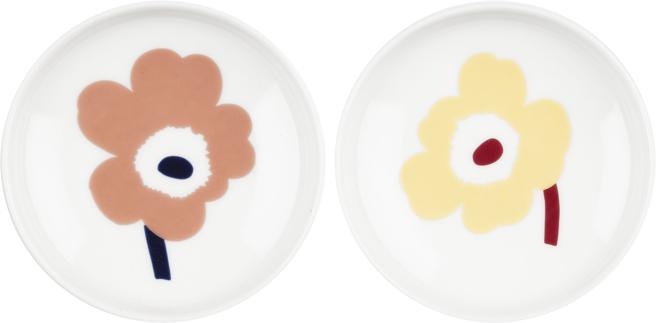 亞洲獨家 Marimekko Unikko 圖案醬料碟組，1490元。（Marimekko提供／林欣儀台北傳真）