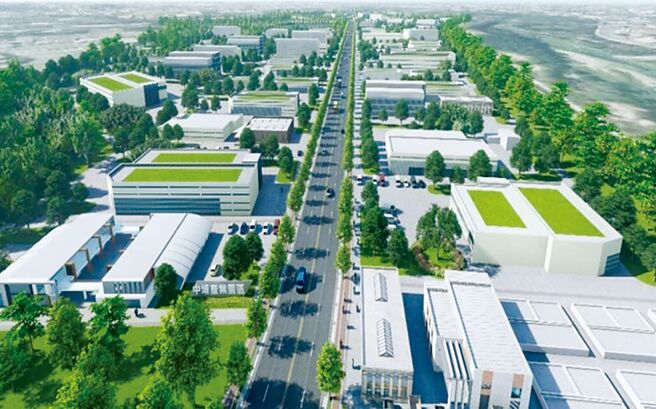 中埔产业园区交通地理优越，未来将串联嘉义科技园区廊带，图为园区模拟图。图／业者提供