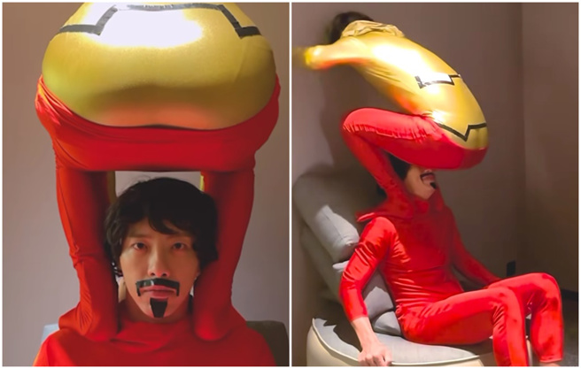 KID蹲在坤达的肩膀上。（图／KID脸书）