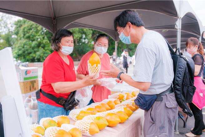水上鄉公所今天舉辦第一屆嘉義水上瓜瓜節，展售木瓜。（水上鄉公所提供／廖素慧嘉縣傳真）