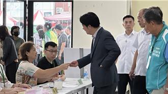 民進黨地方黨職選舉 賴清德返台南投票