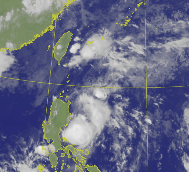 艾維尼颱風今天上午增強為中颱。（翻攝自氣象署）