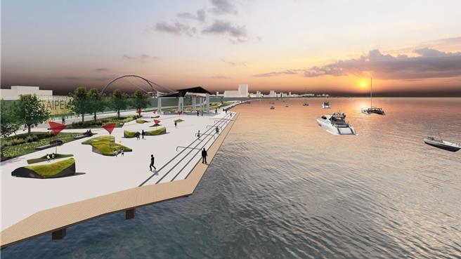 台北市預計花費18億整治淡水河岸，範圍南起中興橋至敦煌碼頭以北，總計5公里。（台北市工務局提供／劉瑋晴台北傳真）