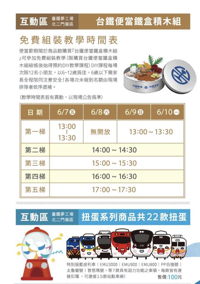 台铁公司欢庆铁路便当节，推出互动展区邀民眾参与。（台铁公司提供／蔡明亘台北传真）