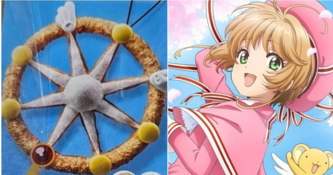 必勝客近日再度出手，推出《庫洛魔法使》聯名披薩，以女主角小櫻魔杖為主題，吸引熱烈討論。(圖／PTT)