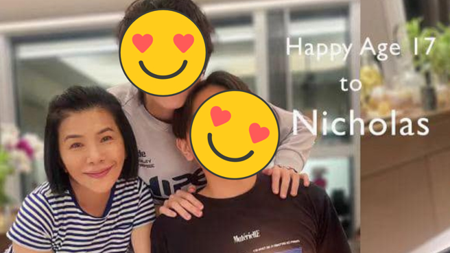 张清芳晒母子三人幸福合照。（图／翻摄张清芳  脸书）