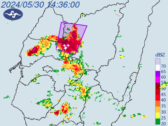 「彰化縣、南投縣、雲林縣」有大雷雨。 （翻攝自氣象署）
