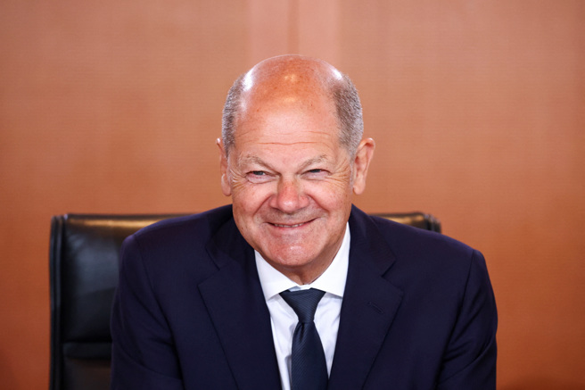 2024年5月29日，德国总理萧兹 在德国柏林总理府出席内阁会议。（路透社）