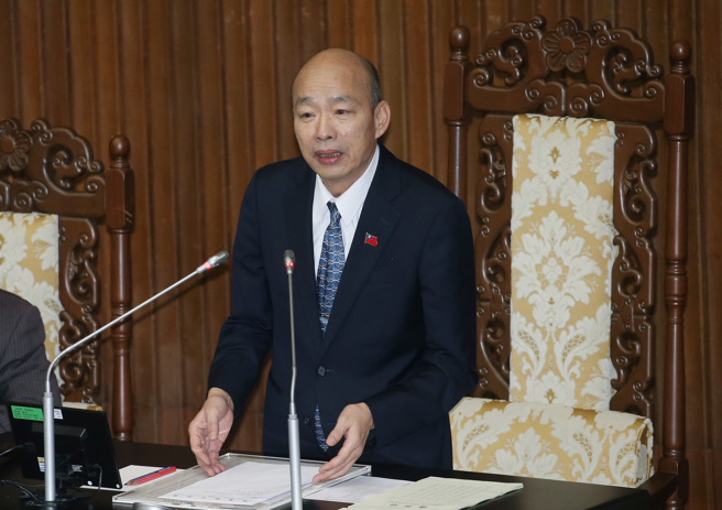 立法院長韓國瑜31日主持院會。（姚志平攝）