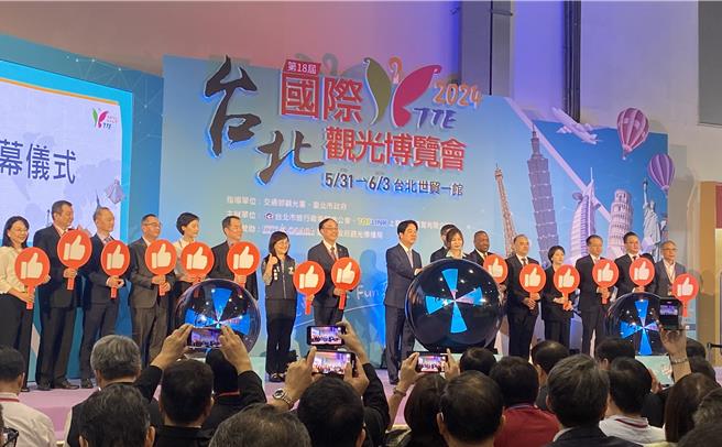 TTE台北國際觀光博覽會31日開幕，賴清德總統出席開幕式，業界當面喊話盼循序漸進重啟兩岸旅遊。（蔡明亘攝）