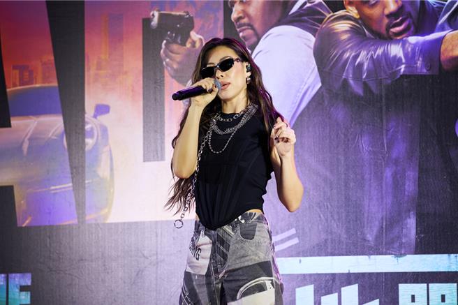 Dizzy Dizzo蔡詩芸出席《絕地戰警：生死與共》首映演唱會。（索尼影業提供）