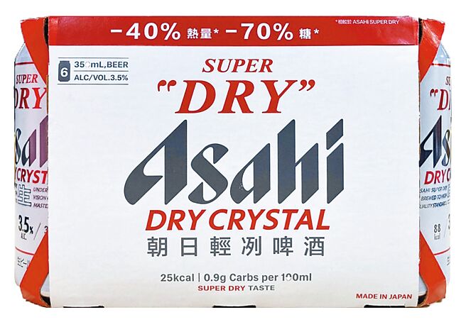全联Asahi Super Dry轻冽啤酒，6入每组199元。（全联提供）饮酒过量 有碍健康