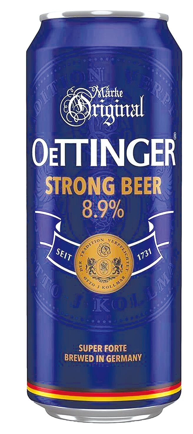 家乐福德国欧廷格蓝钻特级啤酒，65元。（家乐福提供）饮酒过量 有碍健康