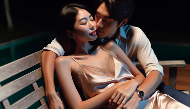 泰國孔敬府火車站驚傳「活春宮」，一對男女因為找不到旅館，竟在火車站附近的木頭長椅上公然做愛。（示意圖、與本案無關／AI生成）