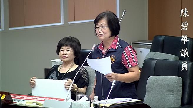 县议员陈碧华举出某小学有性平、职场霸凌问题。（摘自议会直播／李京升苗栗传真）