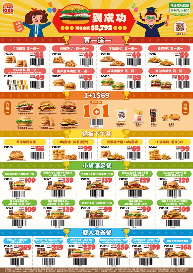 汉堡王优惠券。（翻摄自汉堡王官网）