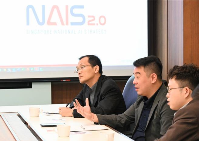 金志聿率队拜会新加坡国家人工智慧小组领导层。(桃市府提供／蔡依珍桃园传真)