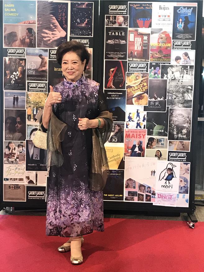 陈淑芳4日亲赴日本国际短片影展与海外影迷相见欢。（翰森娱乐提供）