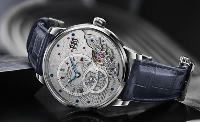 格拉蘇蒂原創致敬德勒斯登推出 PanoMaticInverse Limited Edition偏心機芯倒置限量表，。（ Glashuette Original提供）