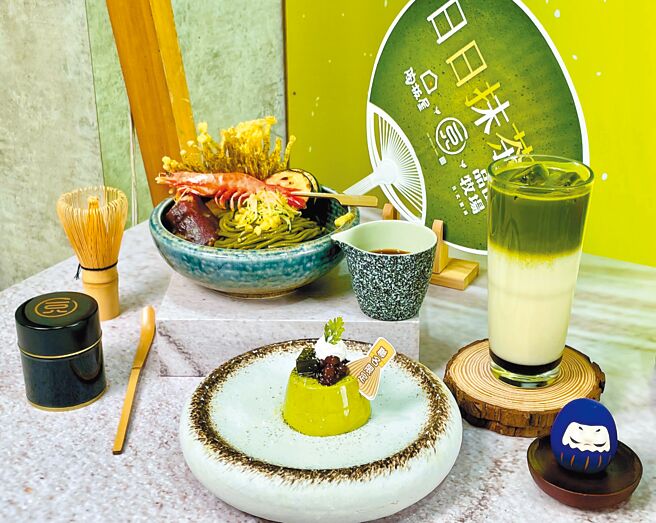 陶板屋聯名新品包括「一○八宇治抹茶麵佐海老野菜」，套餐加購價99元。（朱世凱攝）