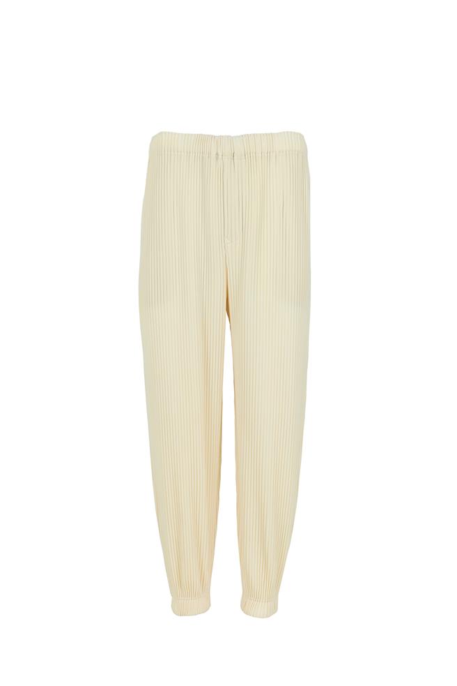 六月季節色香草白縮口長褲，售價1萬4800元。（君梵提供／黃唯淯台北傳真）