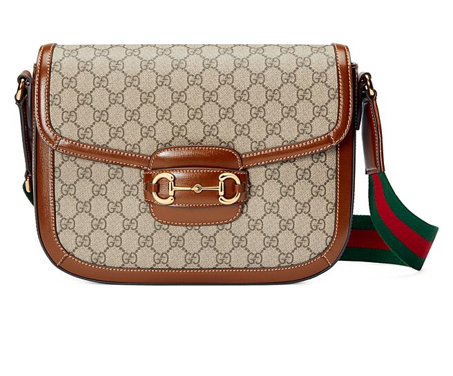 GUCCI HORSEBIT 1955经典肩背包GG Logo，9万9500元。（GUCCI提供）