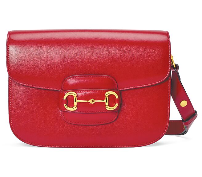 GUCCI HORSEBIT 1955经典肩背包，11万1200元。（GUCCI提供）