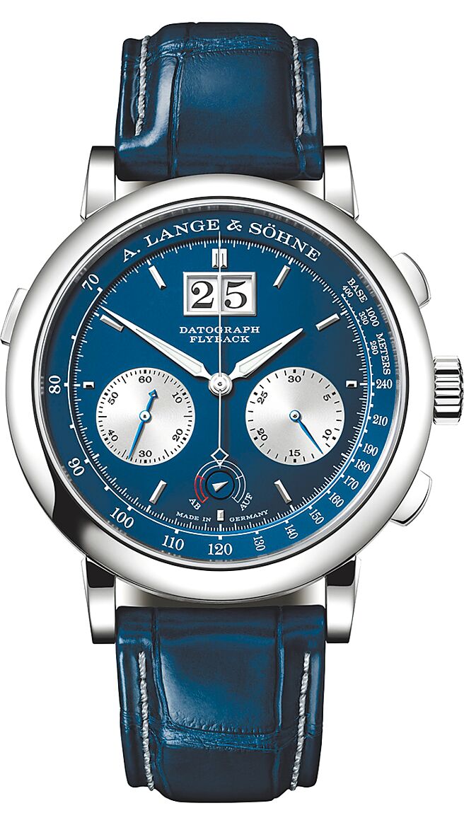 朗格Datograph UP/DOWN大日曆計時動力儲備顯示計時碼表。（A. Lange & Sohne提供）