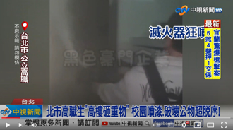 砸滅火器、牆壁噴漆三字經 北市高職生嗆「畢業了辦不了我」 下場慘了