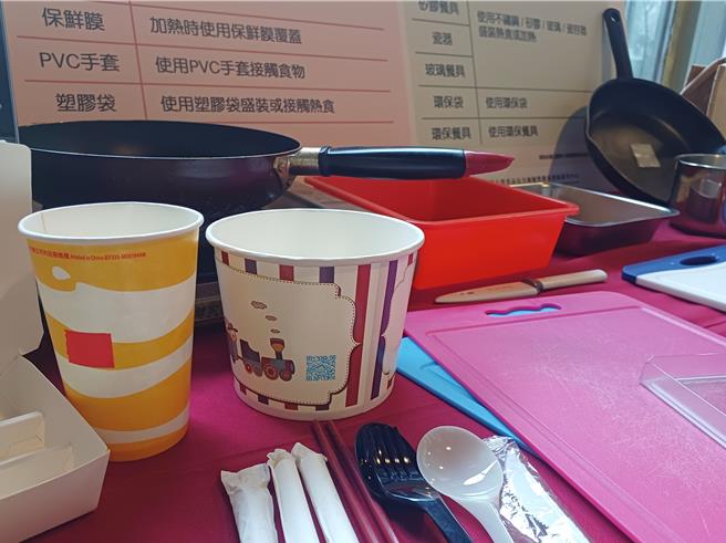 生活中有非常多内分泌干扰物质存在于食品包装，例如经常使用的纸餐盒，其实不只是纸，表面还会喷一层淋膜，为了增加功能性会添加塑化剂、阻燃剂、黏着剂等化学物质。（王家瑜摄）