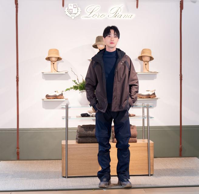 Loro Piana在台北Bellavita開設Into The Wild膠囊系列，邀請施柏宇出席。（吳松翰攝）