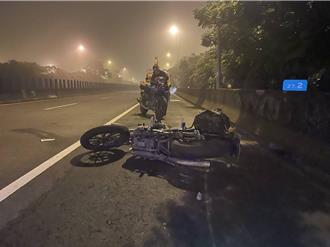 台84线官田段黄牌重机自撞护栏　女乘客喷飞惨死