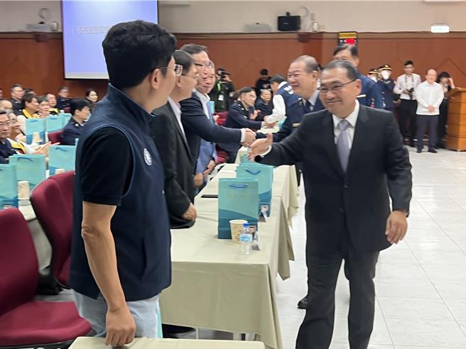 侯友宜出席新北市警局警察節慶祝活動。（王揚傑攝）