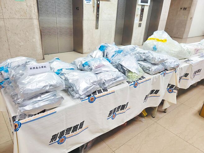 刑事局侦查第一大队日前破获国内首间哈密瓜锭制毒工厂，查获101公斤、10万余颗哈密瓜锭。（林郁平摄）