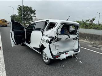 國1高科段小貨車追撞小客車 3名孩童受傷送醫