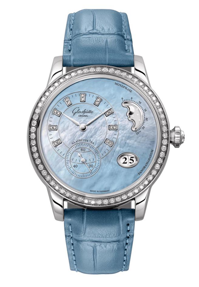 格拉苏蒂原创PanoMaticLuna 女士偏心腕表，58万9000元。（Glashuette Original提供）