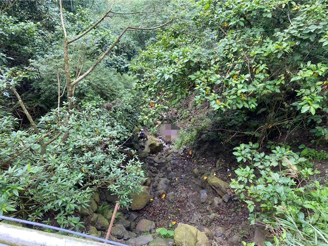 嘉义县山路溼滑，林姓男子翻落喷飞边坡下100公尺深谷。（民眾提供／廖素慧嘉县传真）