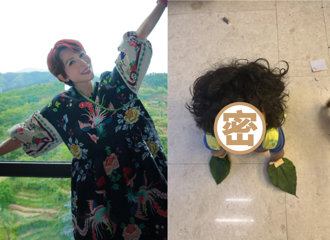 蔡少芬將4歲兒臉塗綠、貼樹葉扮海龜　超萌cosplay 網敲碗求教學