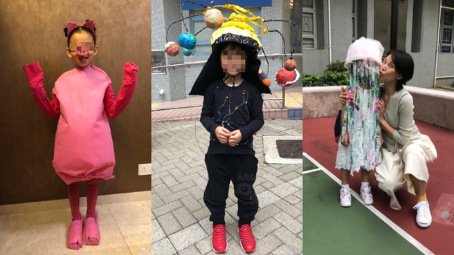 蔡少芬过去时常帮孩子cosplay。（图/翻摄自蔡少芬微博）