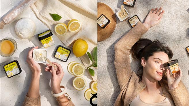 莫凡彼今年度推限定口味「檸檬奶酪」、「鹽味焦糖香草」。（莫凡彼提供／朱世凱台北傳真）