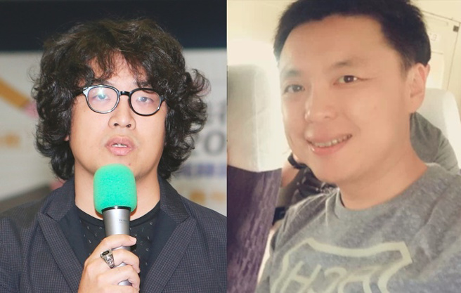 沈伯洋(左)改口称要保护陆配，而非监控。说法受到网友质疑。右为外遇大陆女子的前绿委赵天麟。（合成图／资料照）