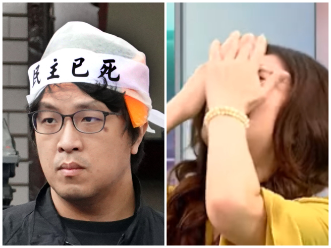 沈伯洋（左）称民进党过去8年没进行国会改革是因为太难，让郑丽文（右）「崩溃」。（合成图，素材取自中时资料照，中视新闻YouTube）