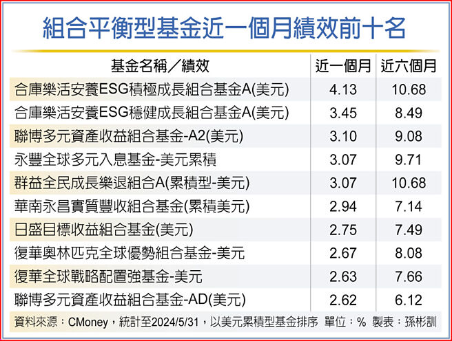 组合平衡型基金近一个月绩效前十名
