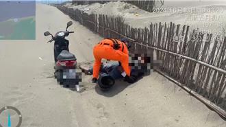 男中暑倒臥岸際道路機車上　海巡協助帶回降溫隨後送醫