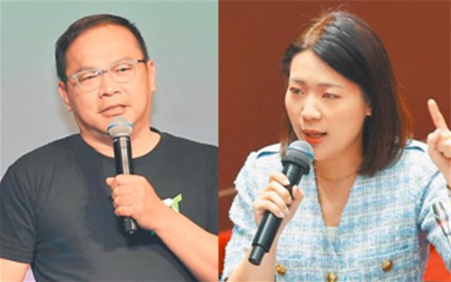 徐巧芯（右）爆王义川（左）违规左转（资料照／合图）