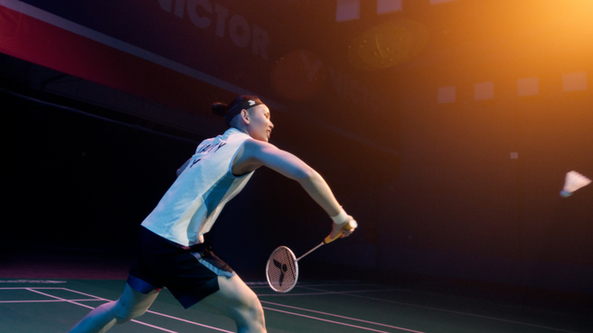 戴资颖拍摄形象影片「每一拍都是见证」。（VICTOR提供）