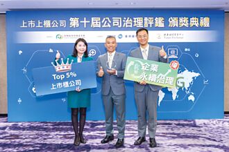 玉山金「公司治理評鑑」獲獎 九連霸