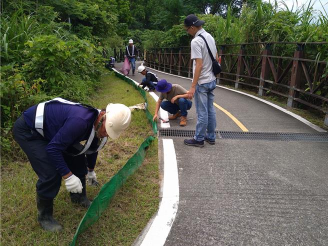 高灘處與荒野保護協會攜手合作設置護蟹廊道。（新北市高灘處提供／張鎧乙新北傳真）