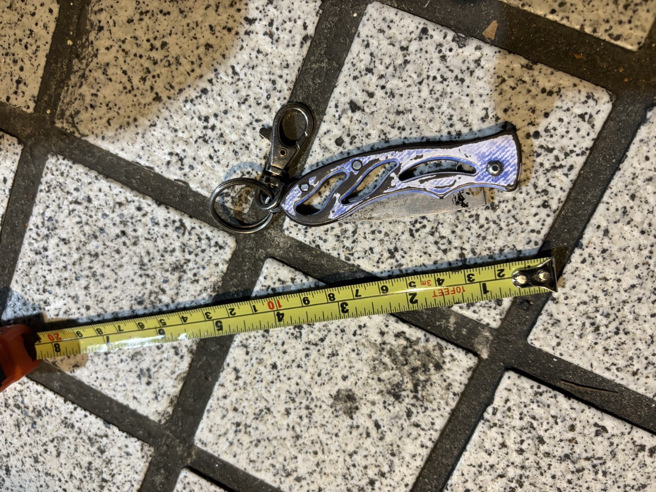 男子携带小刀引起民眾恐慌报警。( 叶庭欣/翻摄 )
